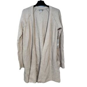 CHRISTOPHER FISCHER 100% Cashmere Ribbed‎ Open Front Cardigan Sweater Medium NWT